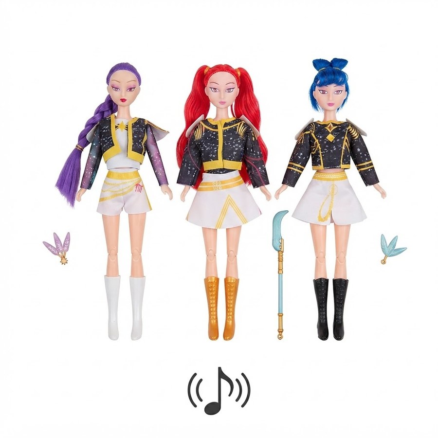 Sada zpívajících figurek Demon Hunters K-pop Melody 3ks 30 cm - Figurky a postavičky